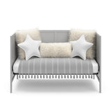 pebble gray crib in daybed conversion