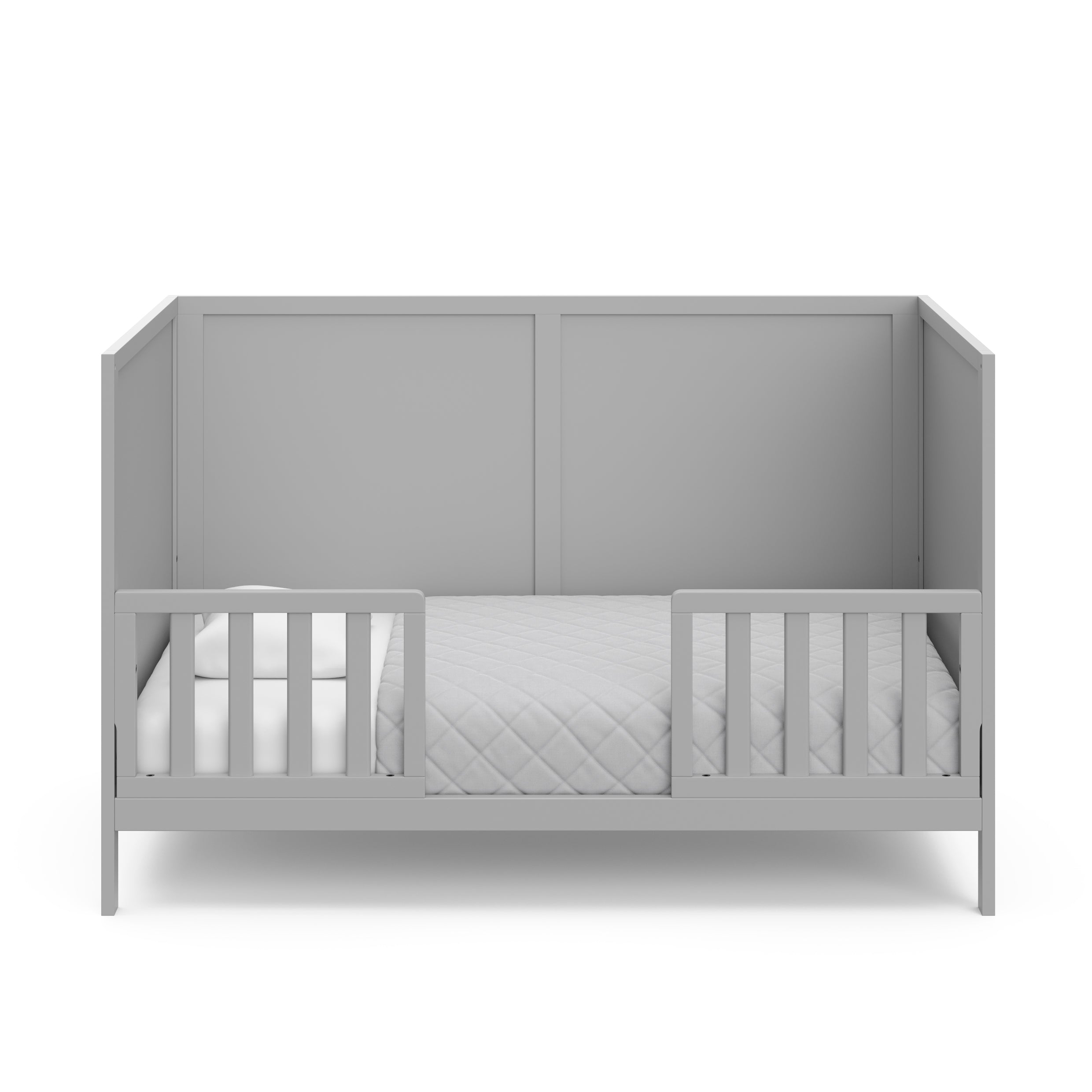 Theo pebble gray crib converted to toddler bed