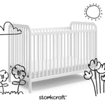 Pasadena white crib with black doodles overlaid on image