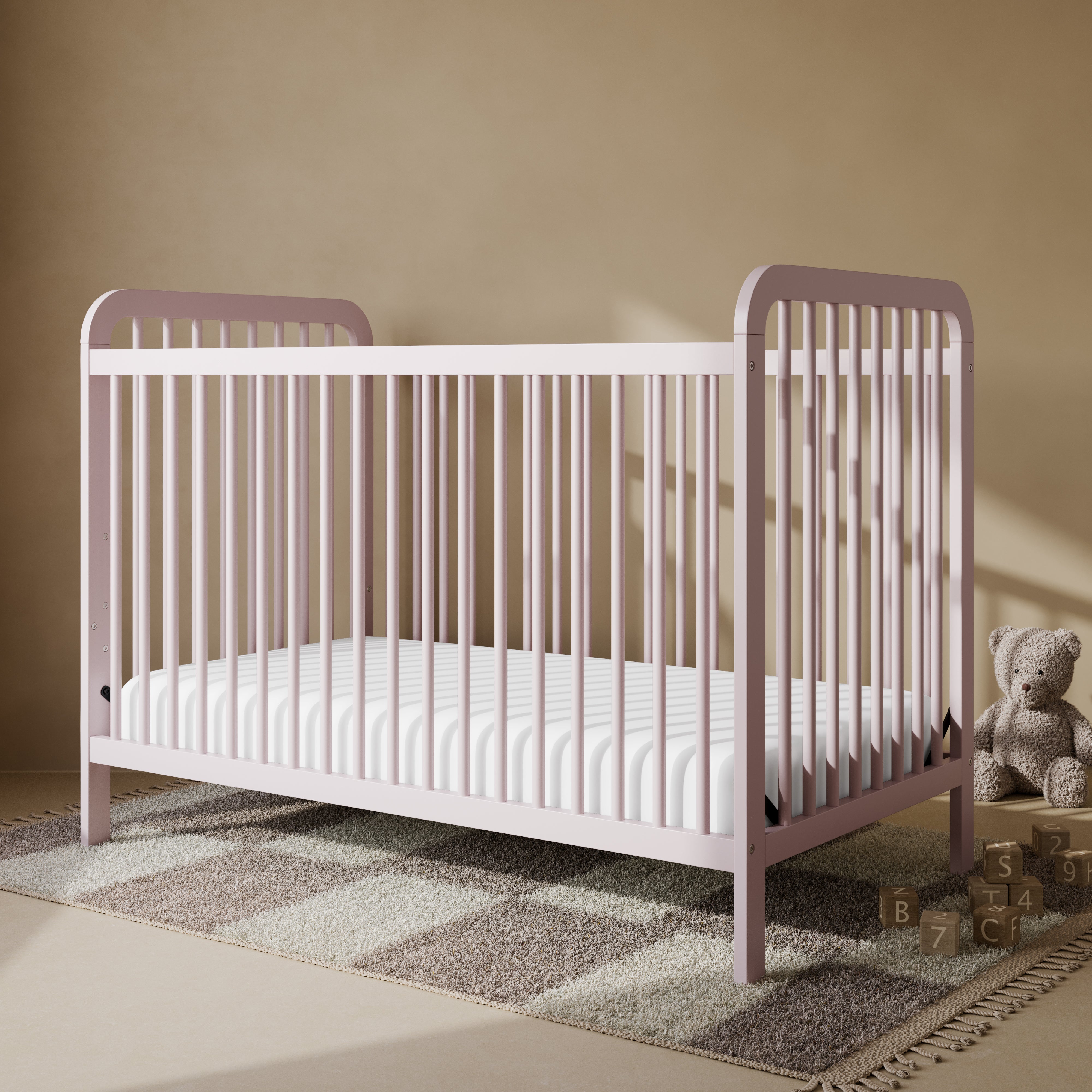 Pasadena blush crib in nursery