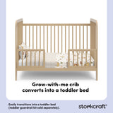 Pasadena driftwood crib toddler bed conversion callout