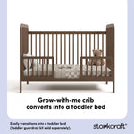 Pasadena hazelnut crib toddler bed conversion callout