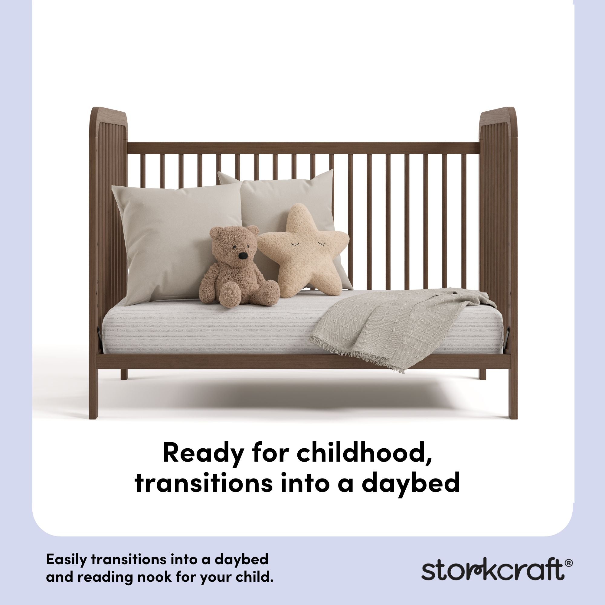 Pasadena hazelnut crib daybed conversion callout