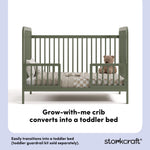 Pasadena olive crib toddler bed conversion callout