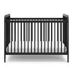 Front view of black crib