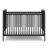 Front view of black crib
