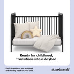 Pasadena black crib daybed conversion callout