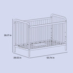 Pasadena crib drawing with dimensions