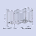 Pasadena crib line drawing with dimensions