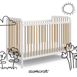 Pasadena white with driftwood crib with black doodles overlaid on image