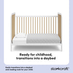 Pasadena white with driftwood crib daybed conversion callout