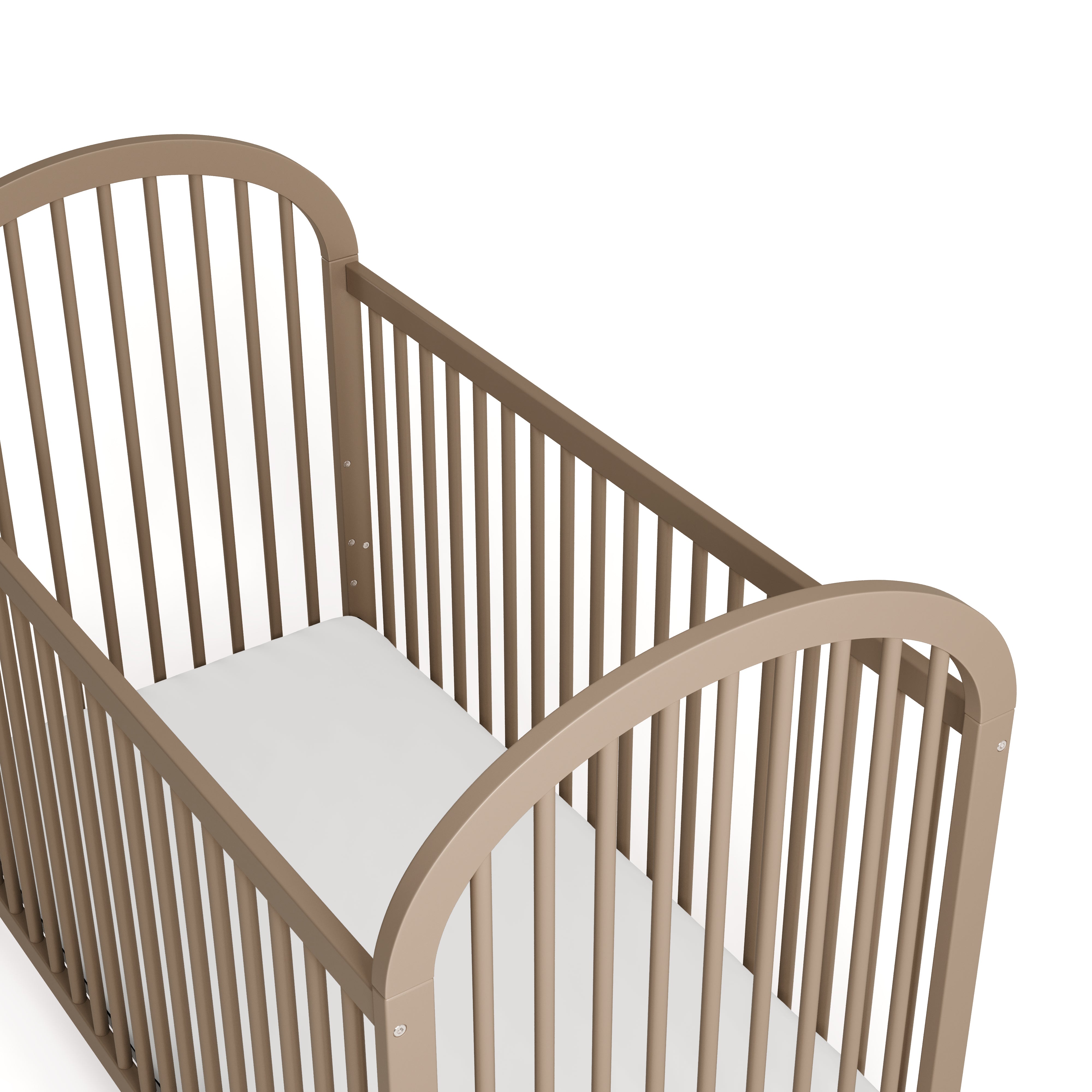 Olivia taupe crib top view