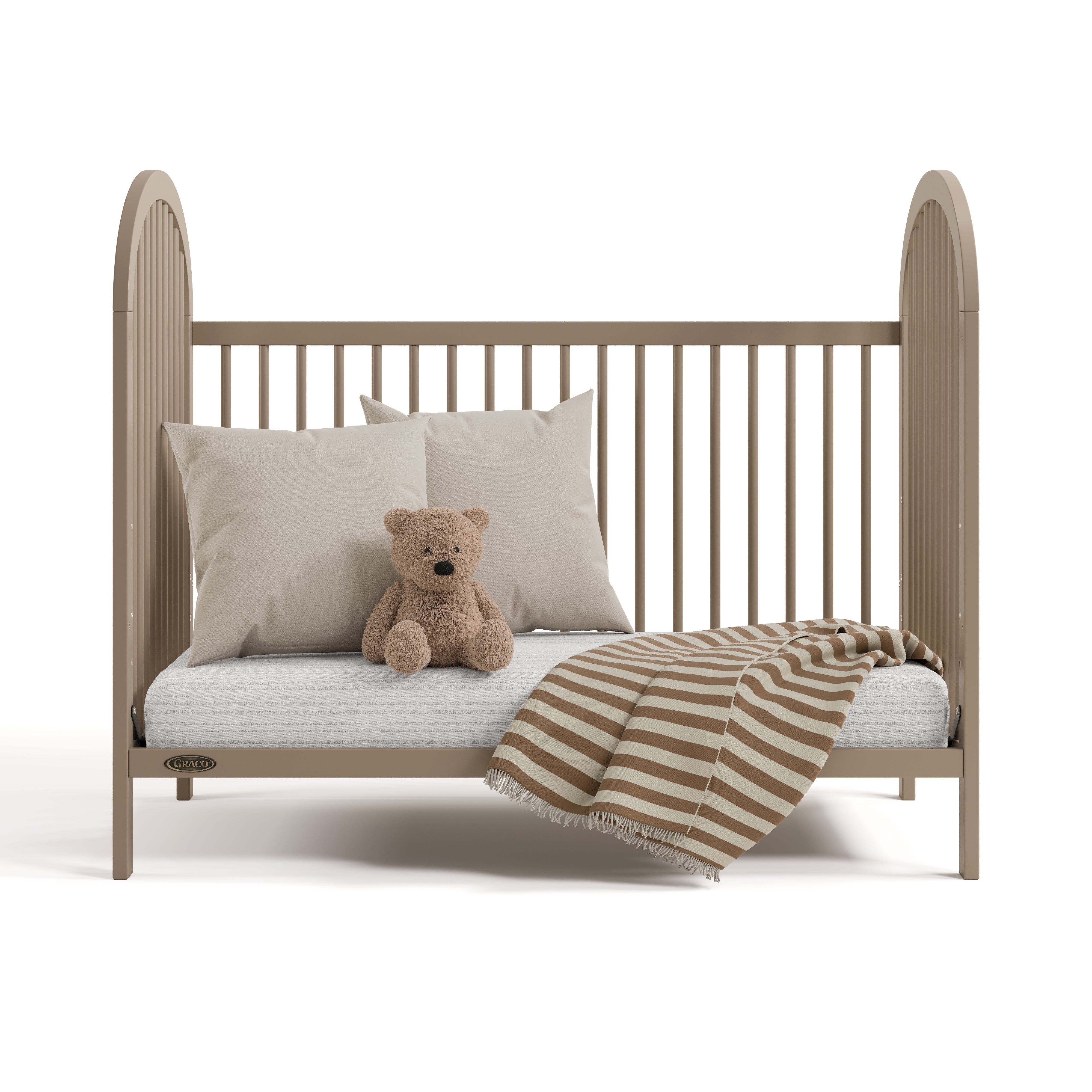 Olivia taupe crib converted to daybed