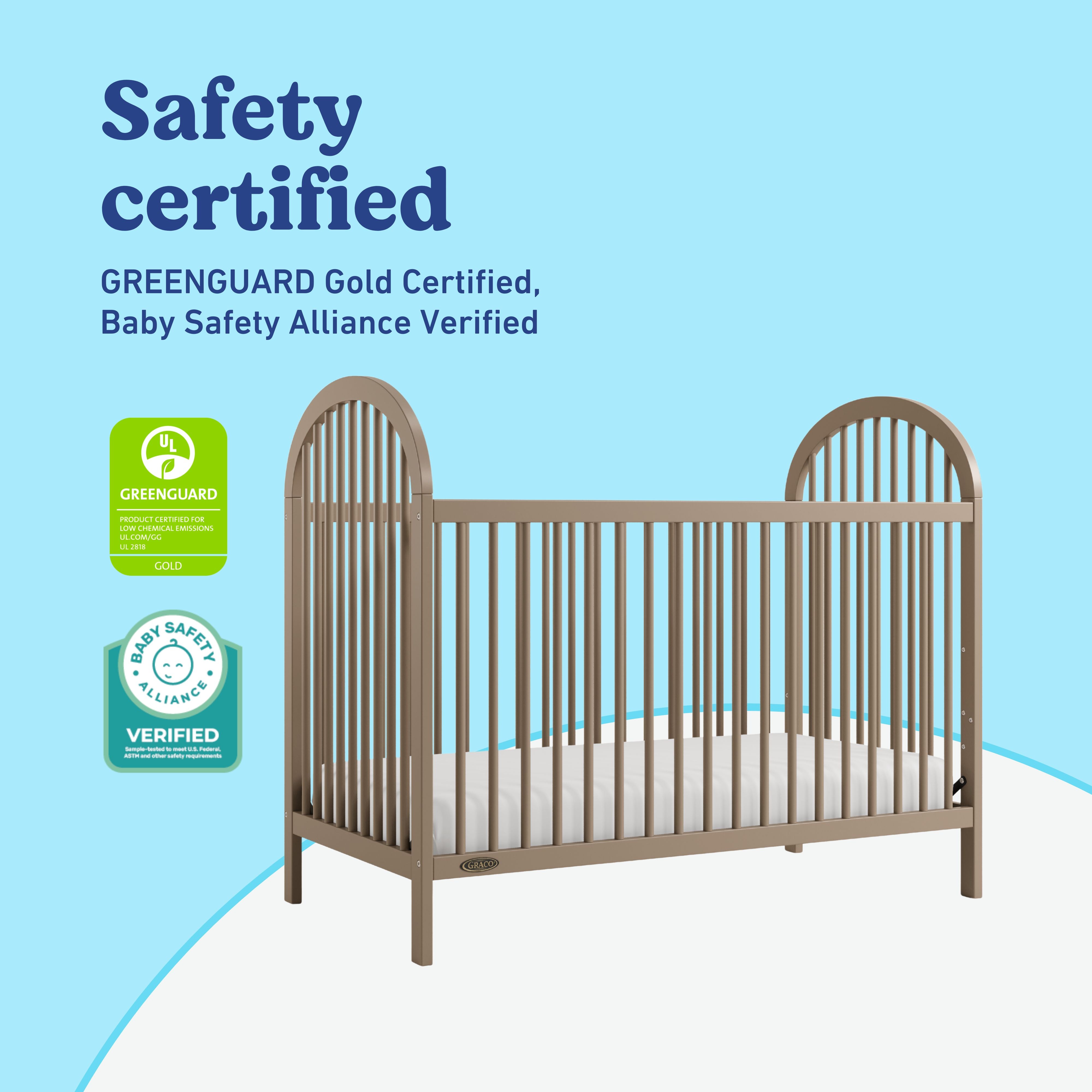 Olivia taupe crib certifications callout