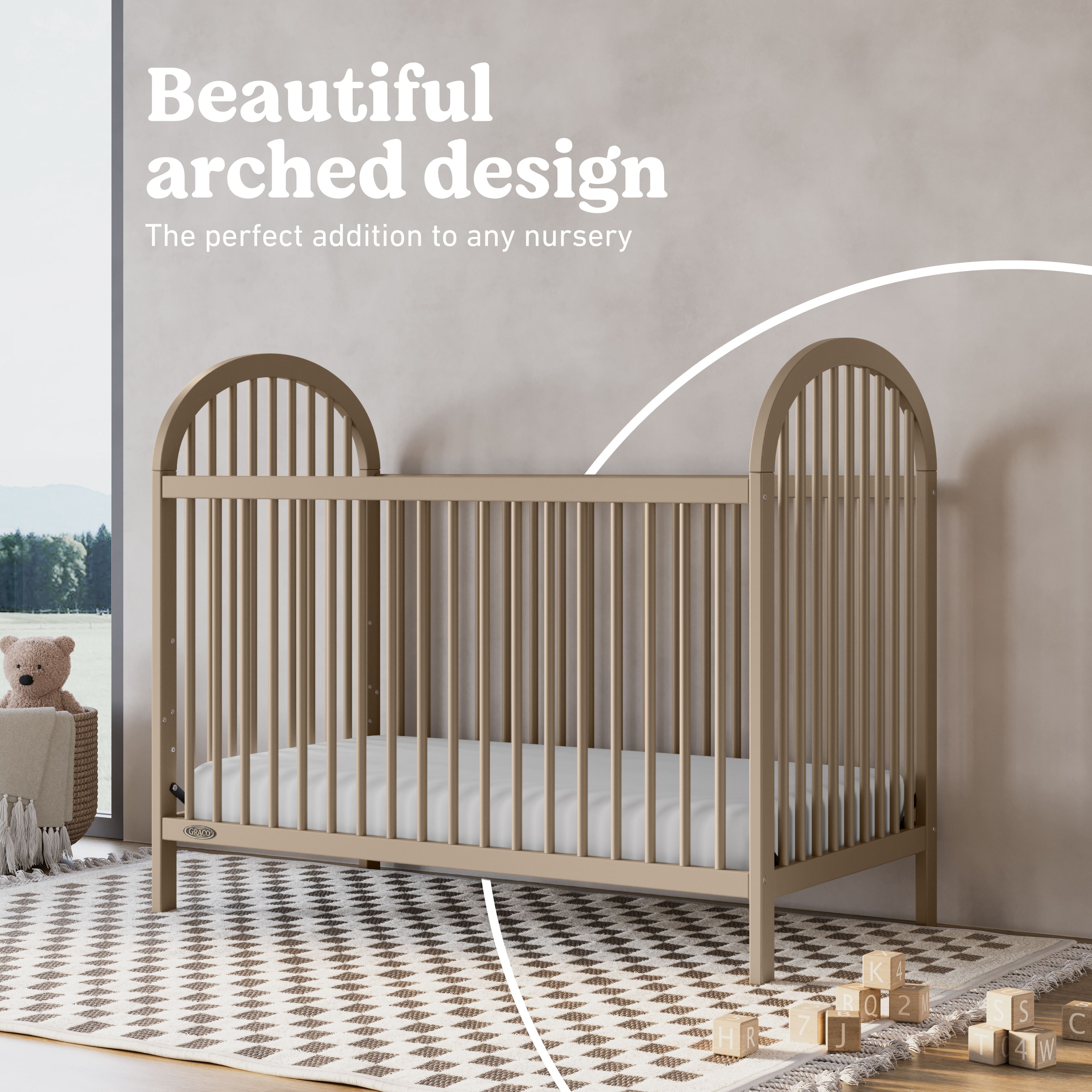 Olivia taupe crib style callout