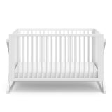 Front view of white crib