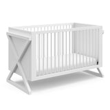 White crib angled