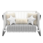 white with gray crib in daybed conversion