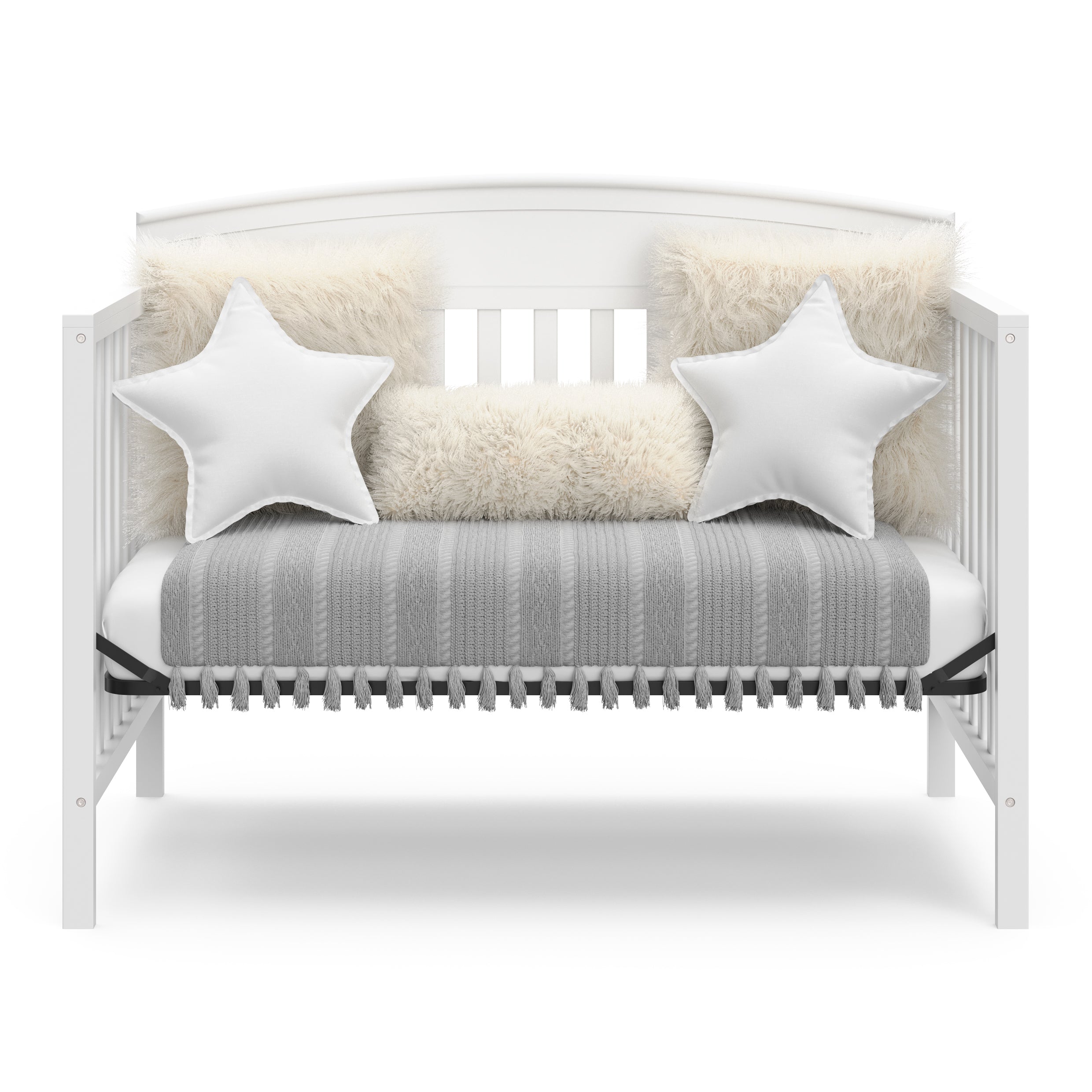 Benton white crib converted to daybed