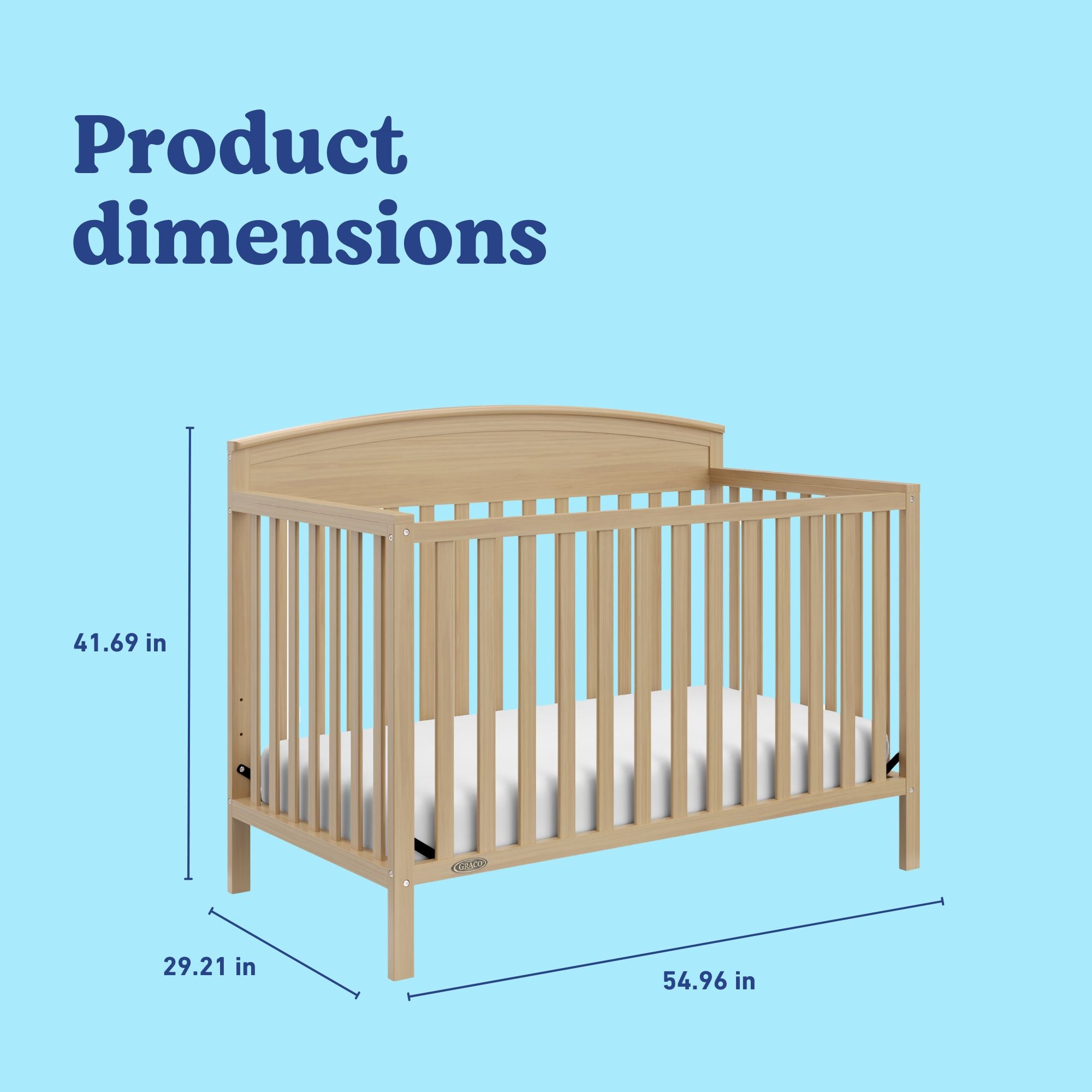 Benton driftwood crib with dimensions