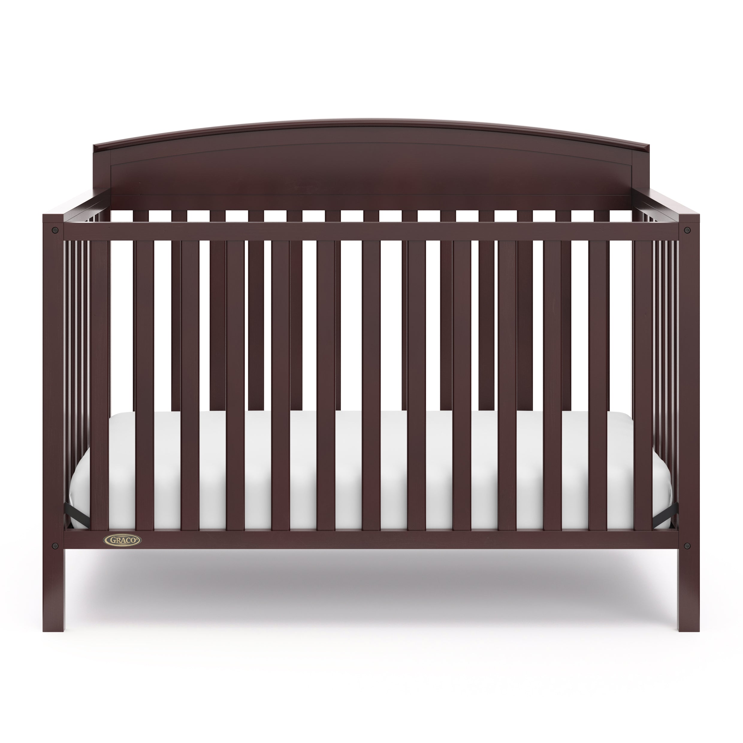 Benton espresso crib front view