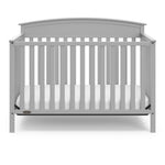 Front view of pebble gray crib