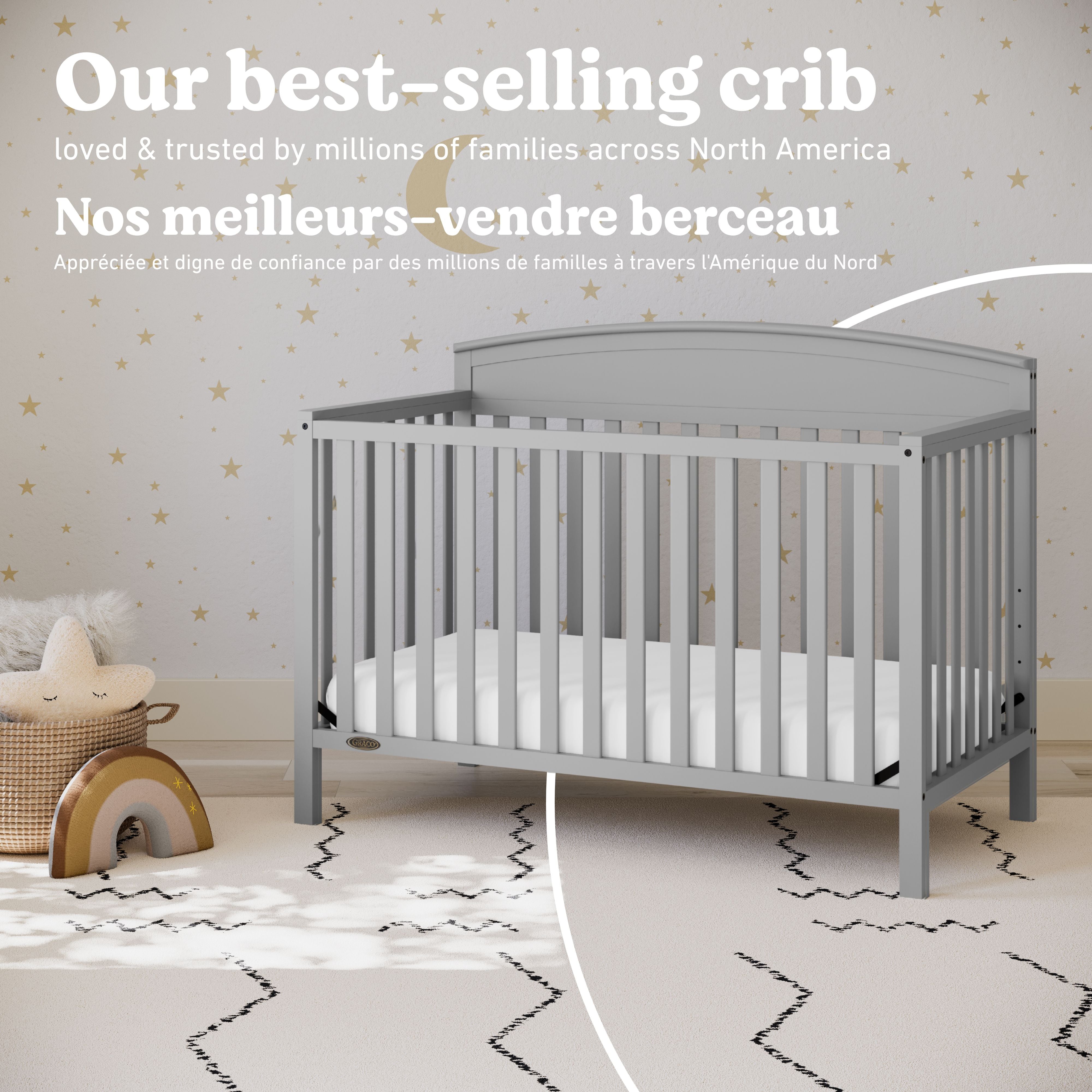 Benton pebble gray crib style callout