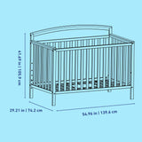 Benton crib conversions line drawing with dimensions