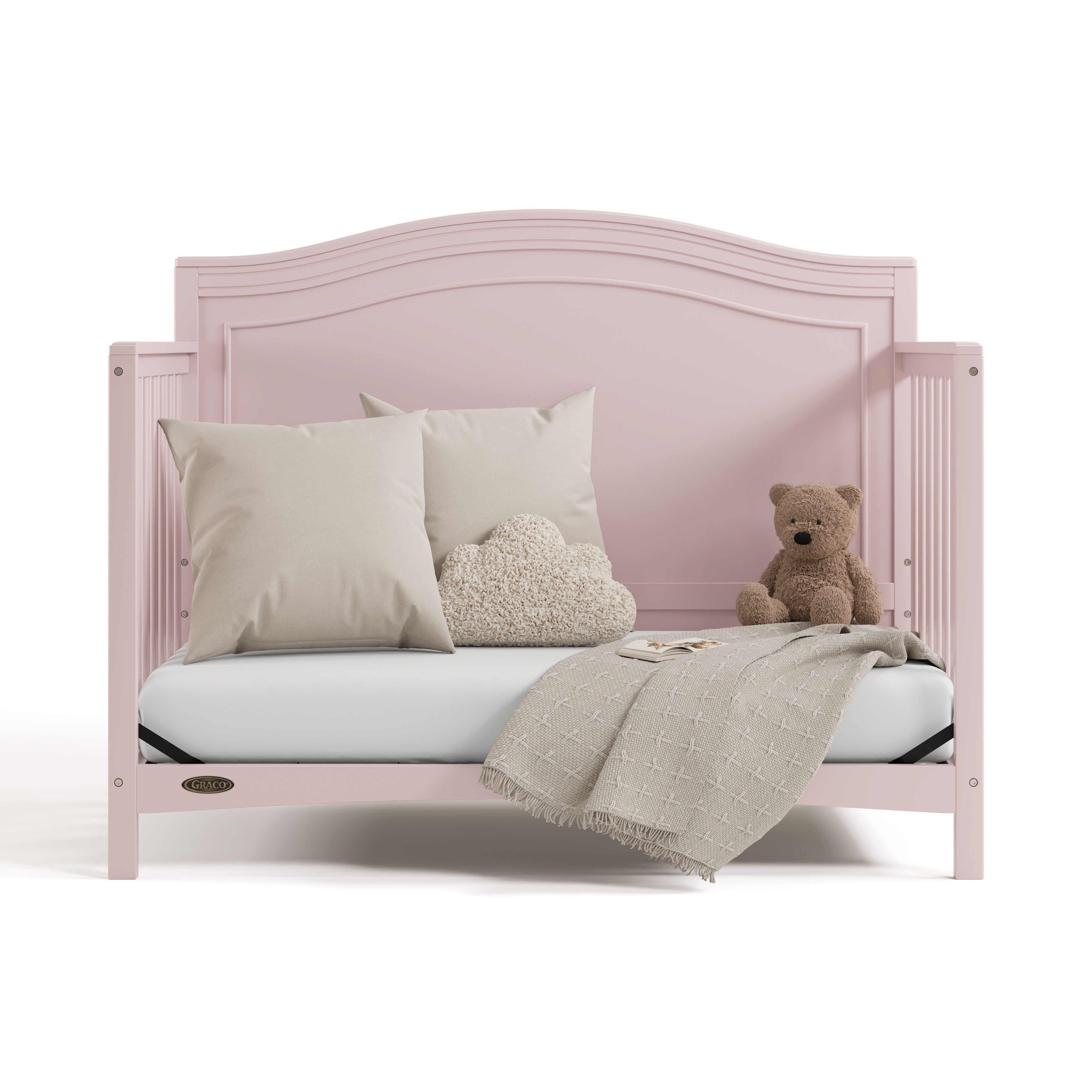 Paris blush crib converted to daybed
