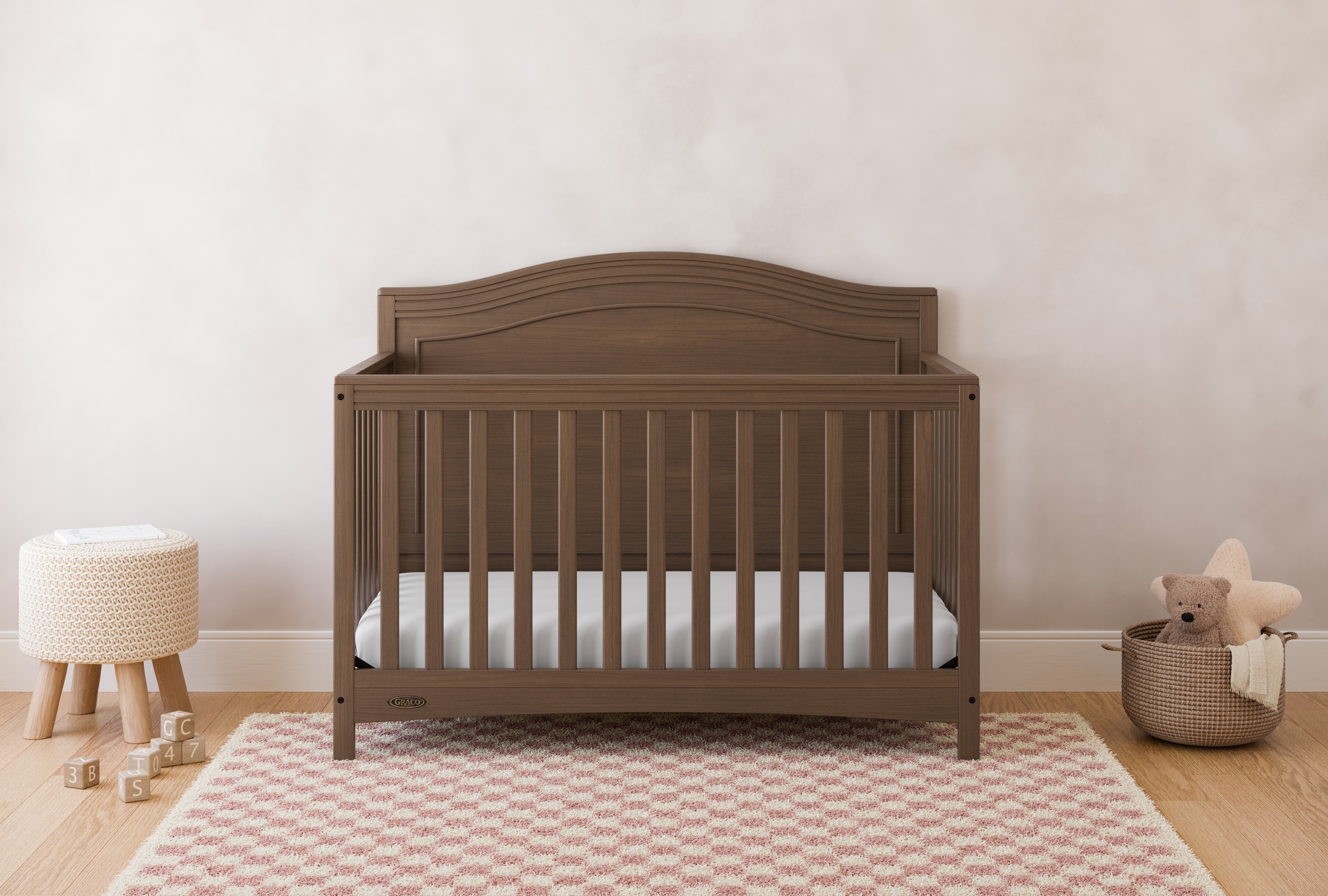 Paris hazelnut crib in a nursery