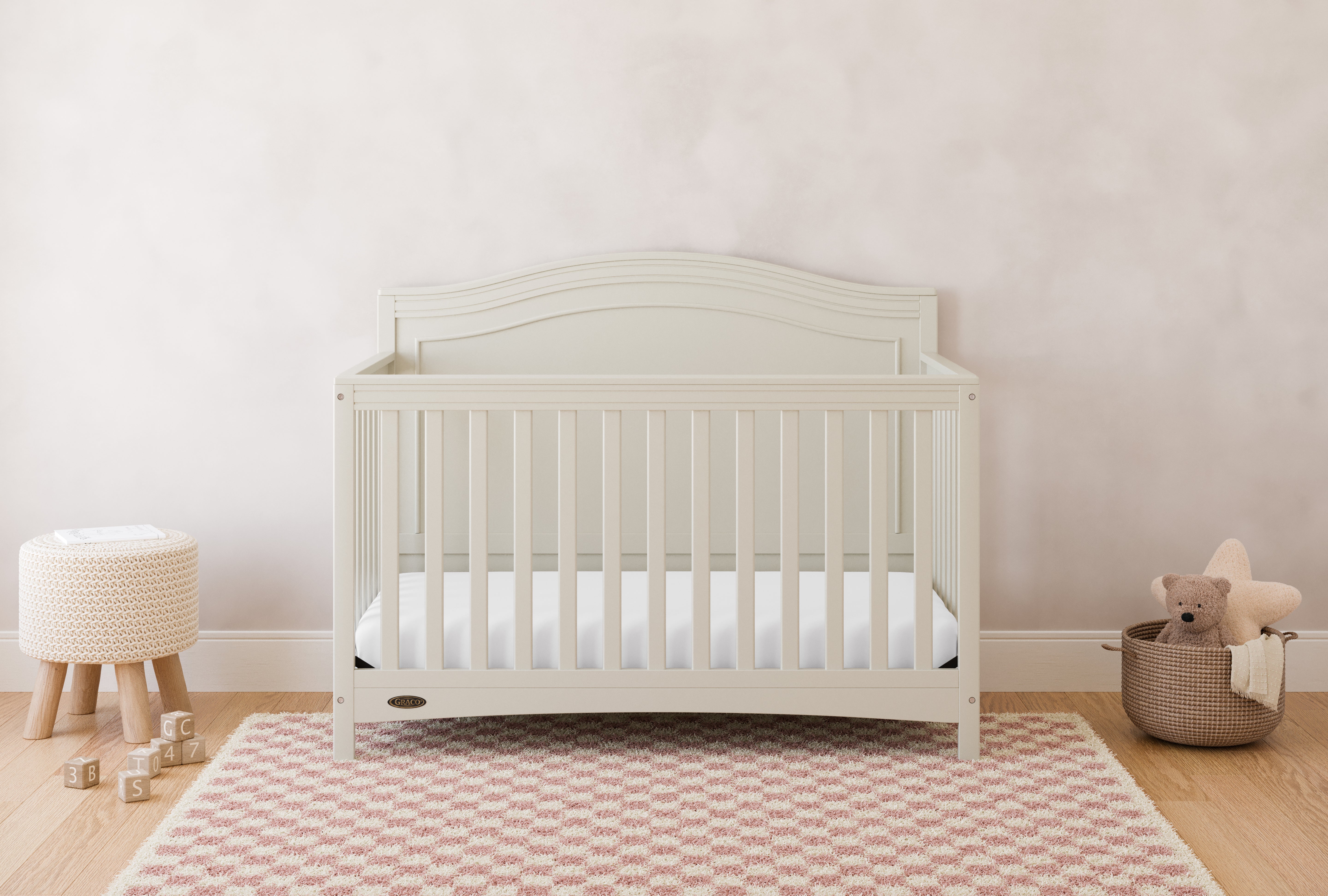 Paris frosted oat crib in a nursery