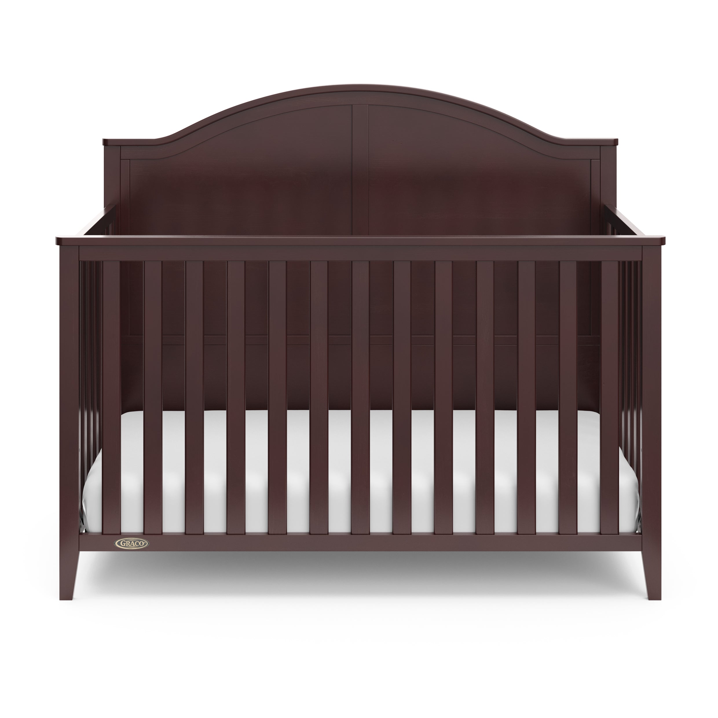 Front view of espresso crib