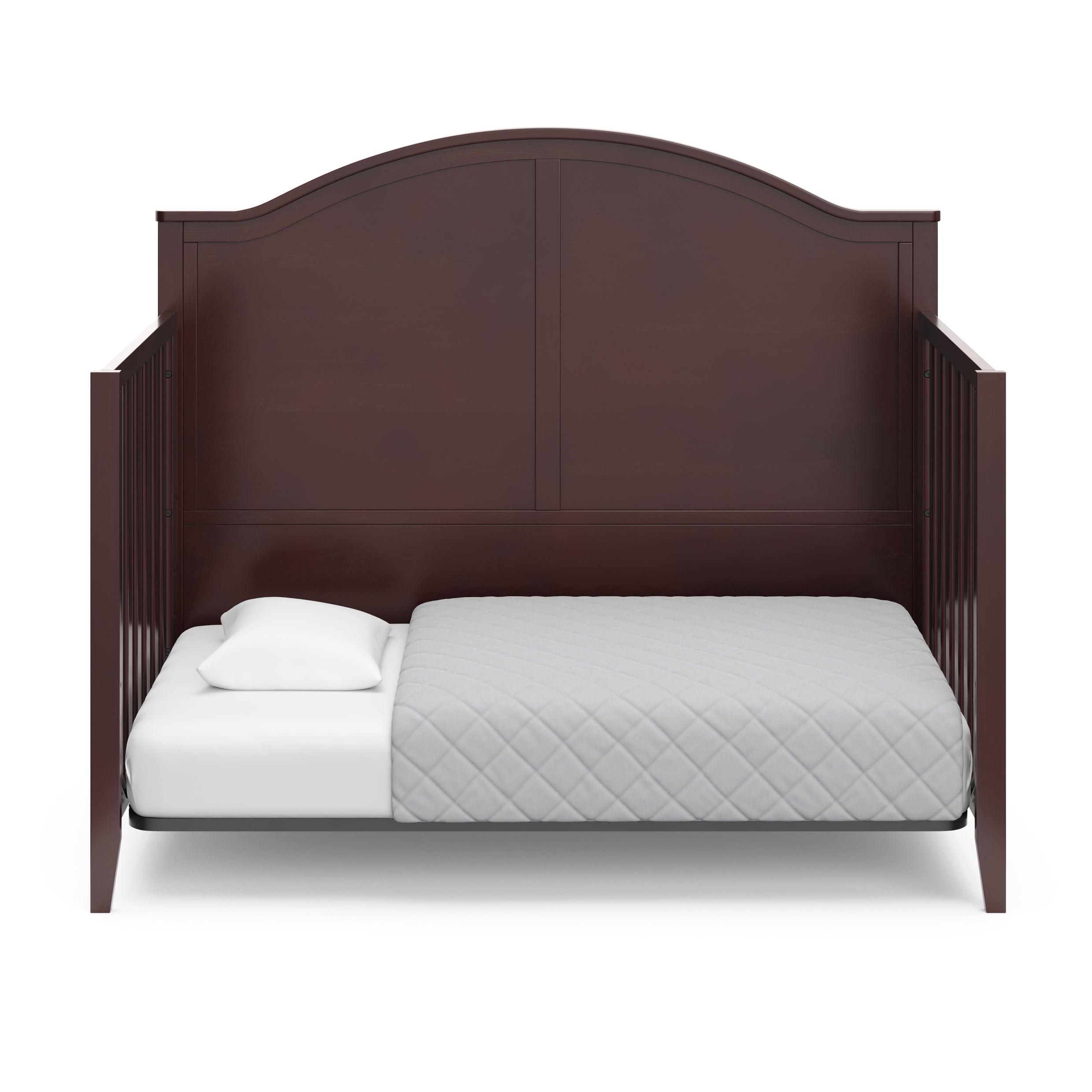 espresso crib in toddler bed conversion