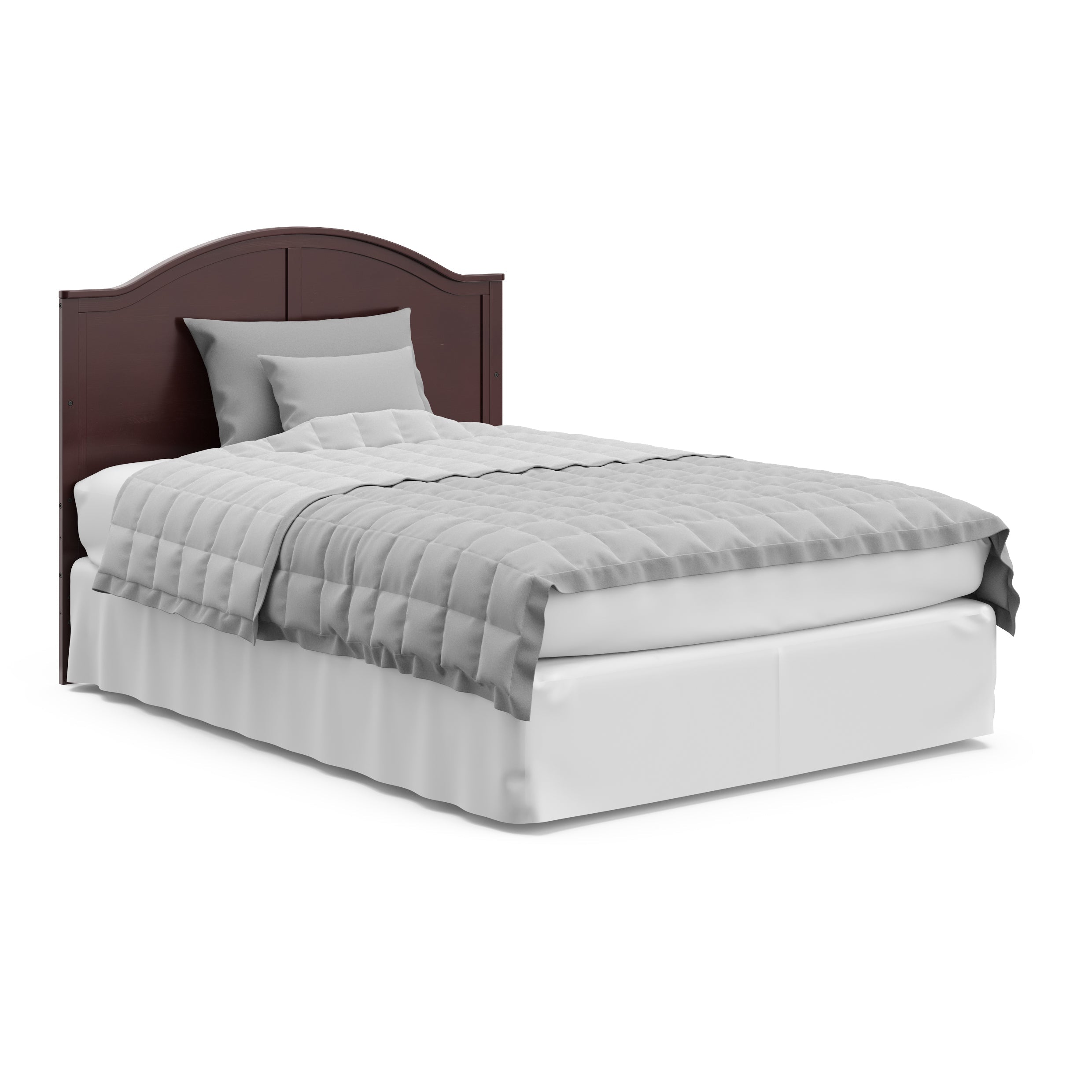 espresso crib in full-size bed with headboard conversion