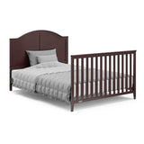 espresso crib in full-size bed with headboard and footboard conversion
