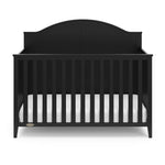 Front view of black crib