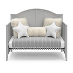 pebble gray crib in daybed conversion