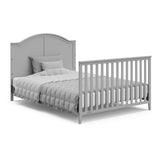 pebble gray crib in full-size bed with headboard and footboard conversion