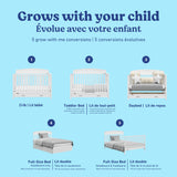 Benton white crib with drawer conversions callout