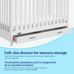 Benton white crib with drawer storage callout