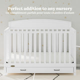 Benton white crib with drawer style callout