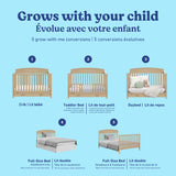 Benton driftwood crib with drawer conversions callout