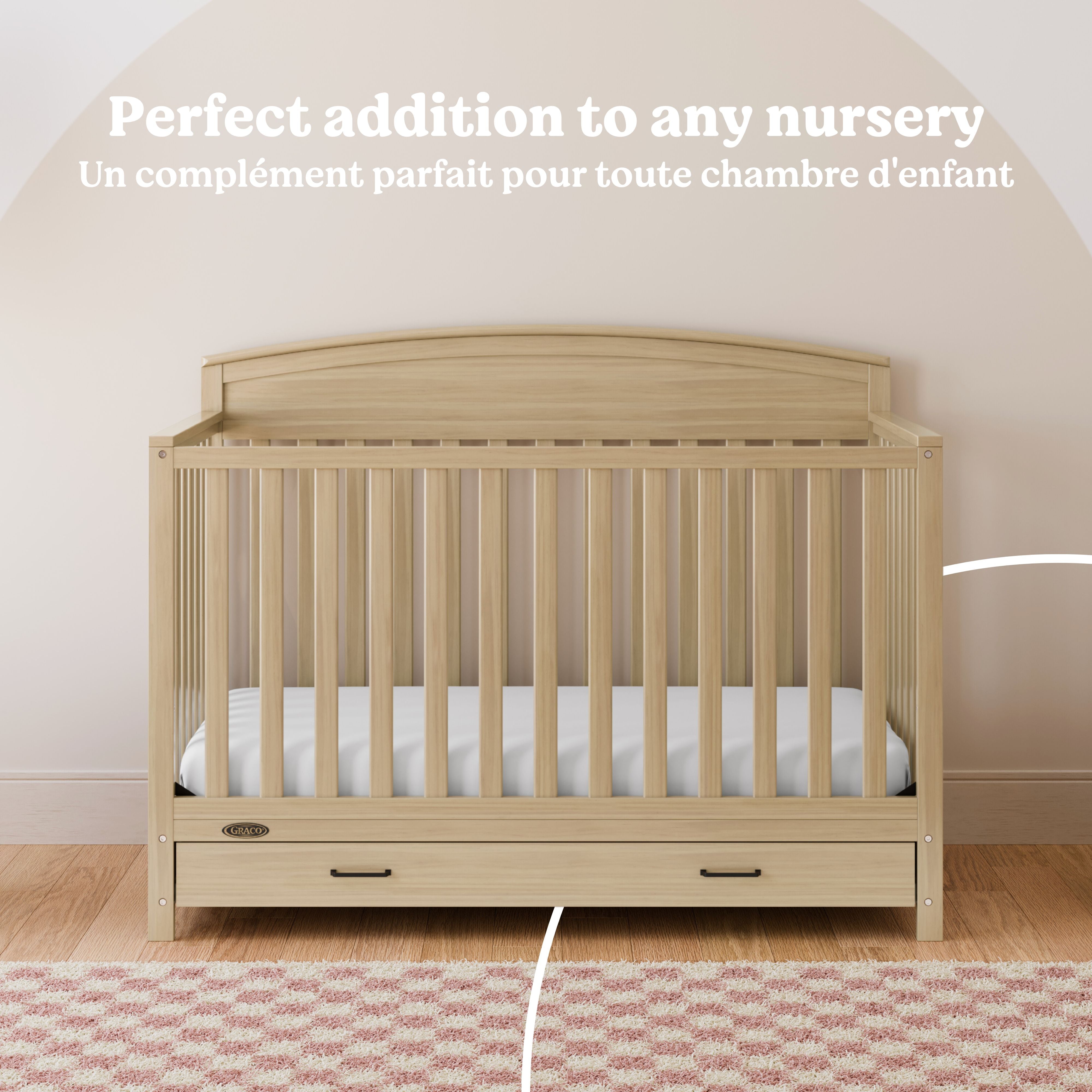 Benton driftwood crib with drawer style callout