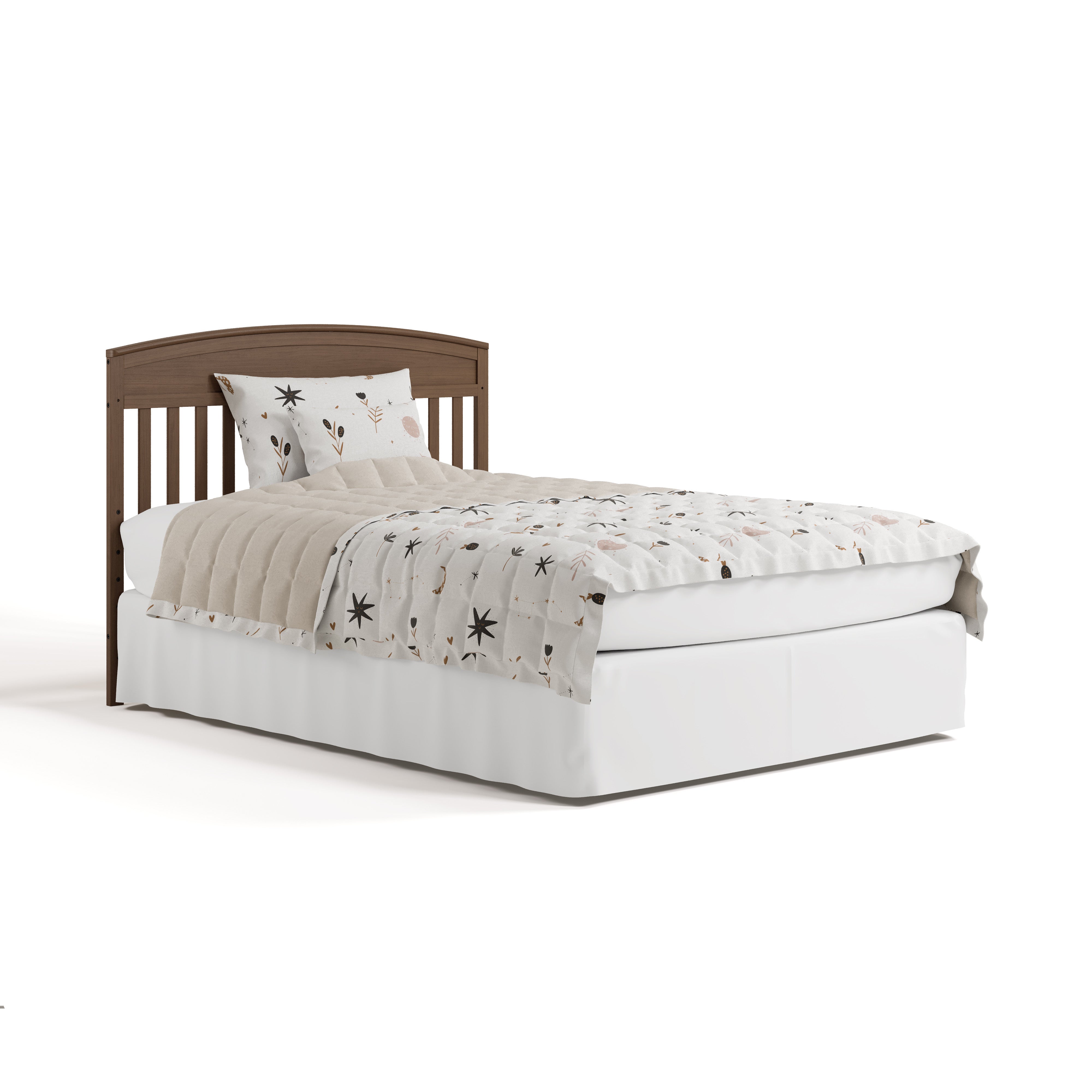 Benton hazelnut crib with drawer converted to full-size bed