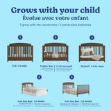 Benton hazelnut crib with drawer conversions callout