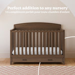 Benton hazelnut crib with drawer style callout