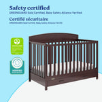 Benton espresso crib with drawer certifications callout