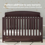 Benton espresso crib with drawer style callout