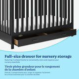 Benton black crib with drawer storage callout