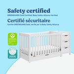 Remi white crib and changer certifications callout